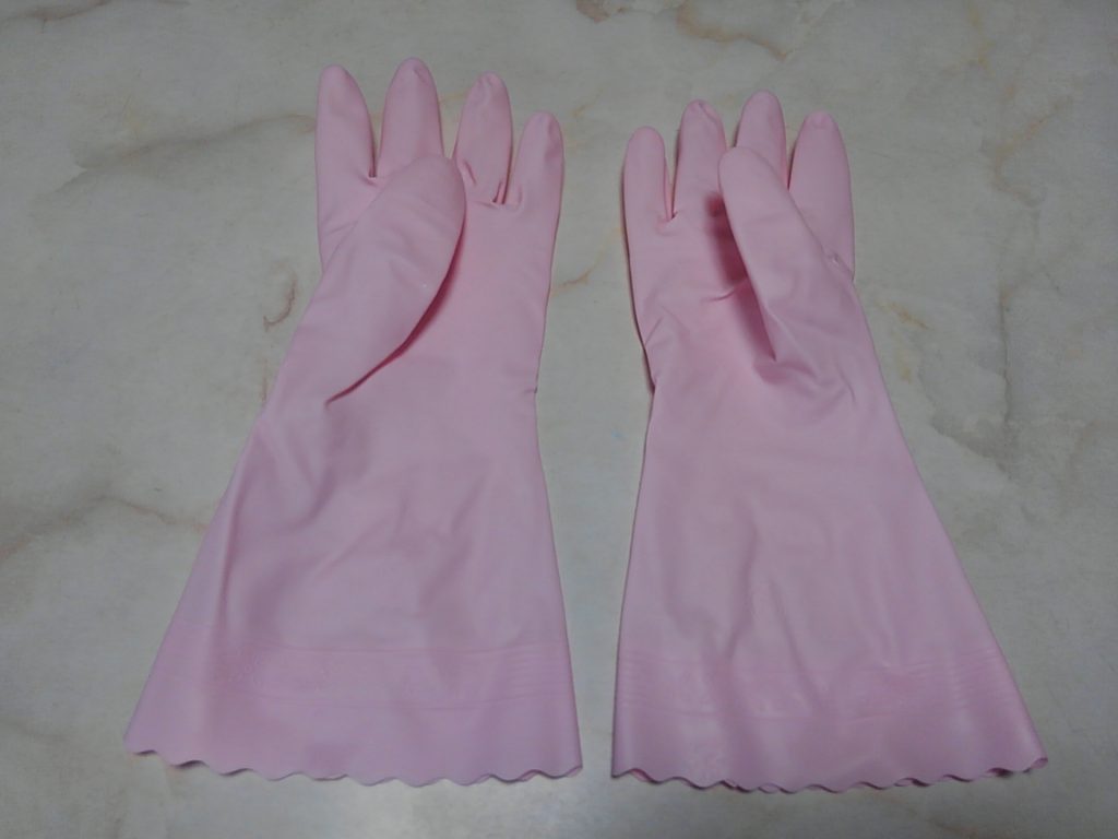 ゴム手袋　ピンク